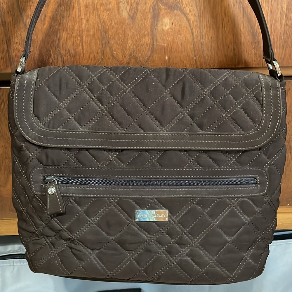 Vera Bradley Brown Microfiber Shoulder Bag/Purse